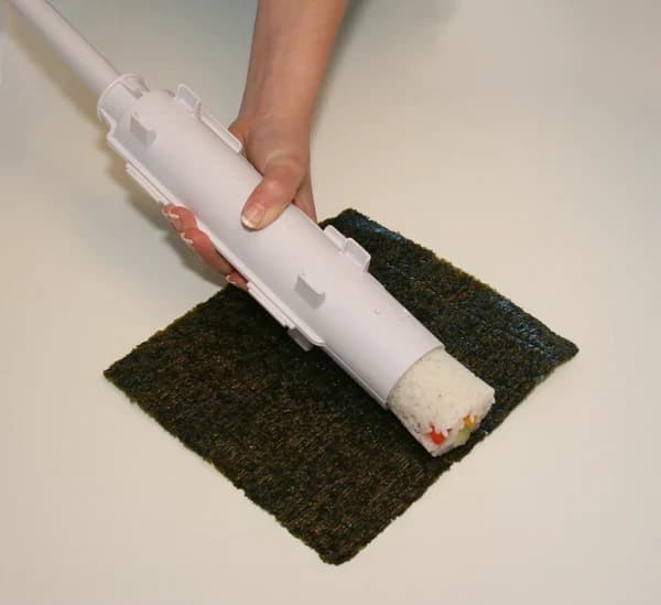 Sushi roll on the nori sheet